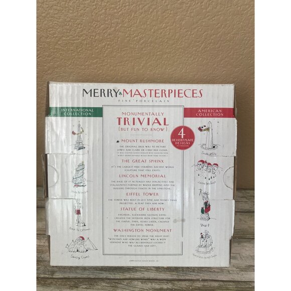 Merry Masterpieces Fine Porcelain Dessert Plates American Collection Set of 4 - Picture 3 of 16